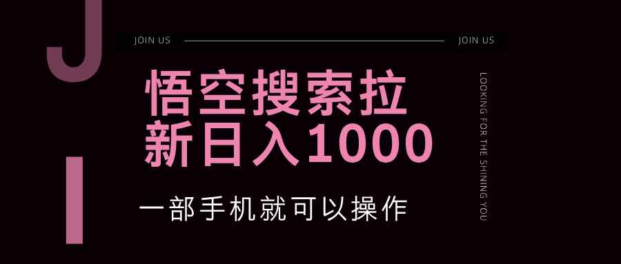 （12717期）悟空搜索类拉新 蓝海项目 一部手机就可以操作 教程非常详细-咩咩网络