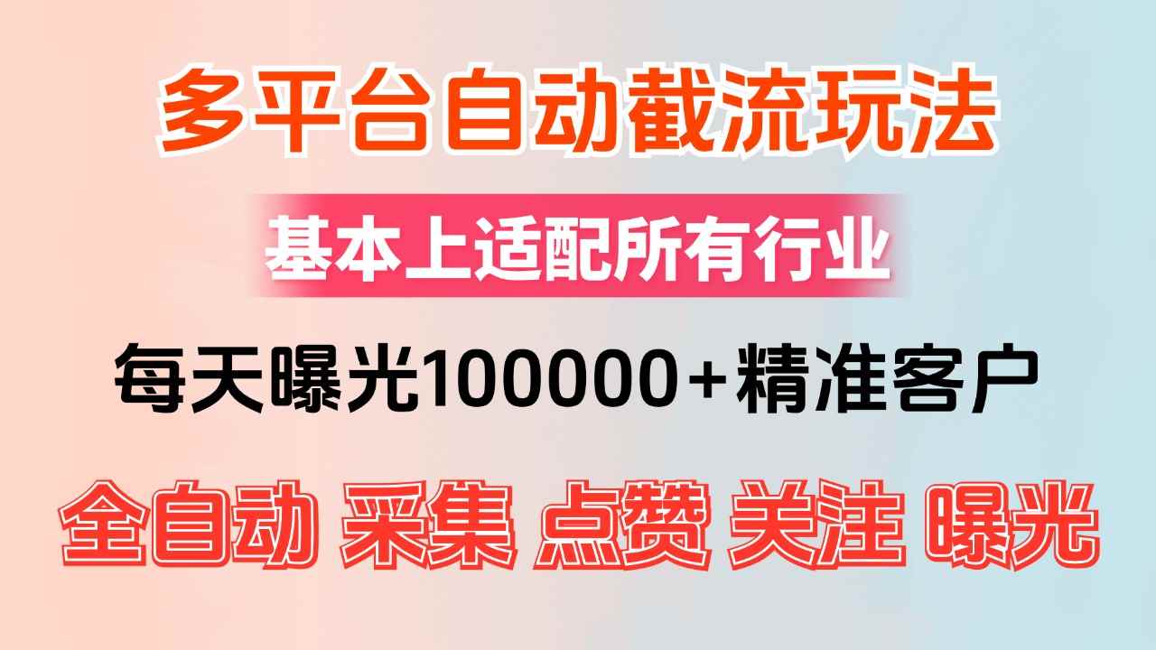 （12709期）小红书抖音视频号最新截流获客系统，全自动引流精准客户【日曝光10000+…-咩咩网络