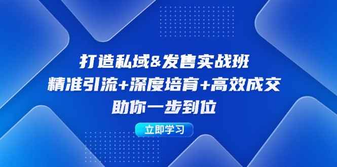 （12642期）打造私域&发售实操班：精准引流+深度培育+高效成交，助你一步到位-咩咩网络