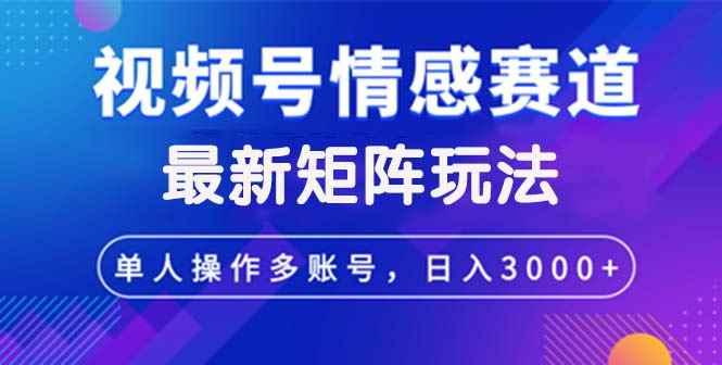 （12609期）视频号创作者分成情感赛道最新矩阵玩法日入3000+-咩咩网络