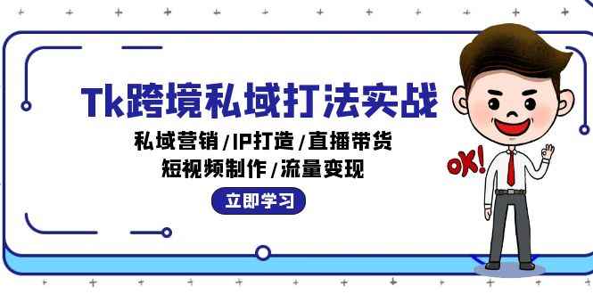 （12598期）Tk跨境私域打法实战：私域营销/IP打造/直播带货/短视频制作/流量变现-咩咩网络