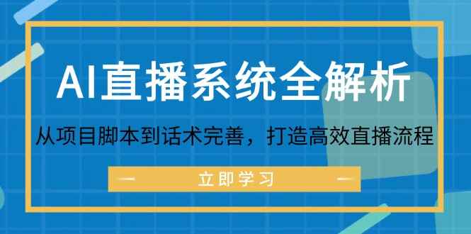 （12509期）AI直播系统全解析：从项目脚本到话术完善，打造高效直播流程-咩咩网络
