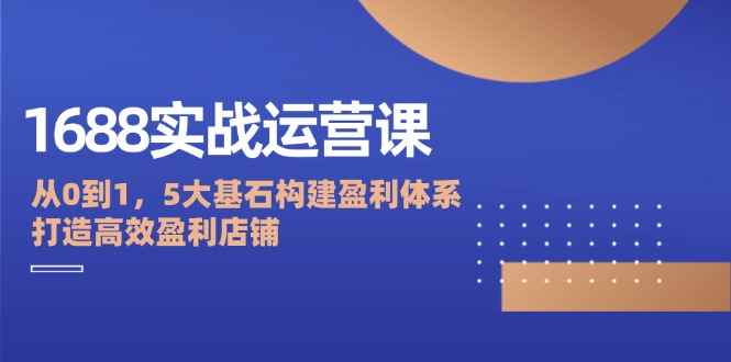（12482期）1688实战运营课：从0到1，5大基石构建盈利体系，打造高效盈利店铺-咩咩网络