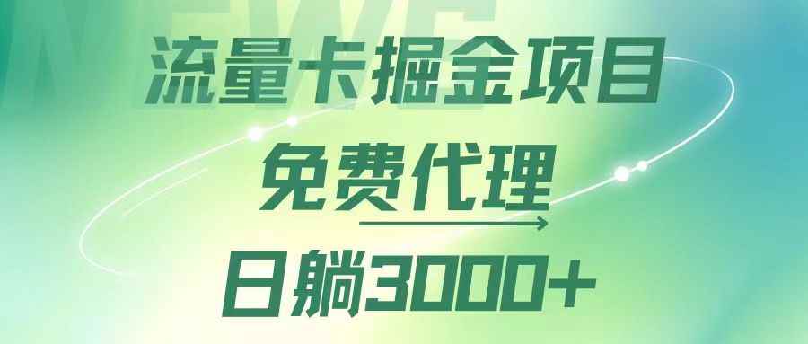 （12321期）流量卡掘金代理，日躺赚3000+，变现暴力，多种推广途径-咩咩网络