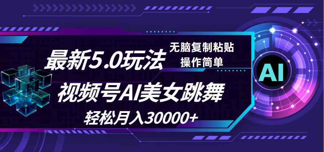 （12284期）视频号5.0最新玩法，AI美女跳舞，轻松月入30000+-咩咩网络