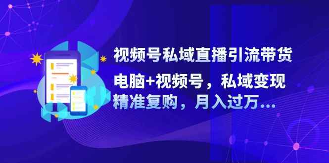 （12249期）视频号私域直播引流带货：电脑+视频号，私域变现，精准复购，月入过万…-咩咩网络