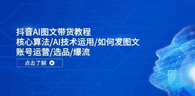 （11958期）抖音AI图文带货教程：核心算法/AI技术运用/如何发图文/账号运营/选品/爆流-咩咩网络