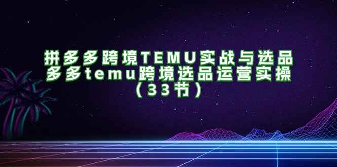 （11934期）拼多多跨境TEMU实战与选品，多多temu跨境选品运营实操（33节）-咩咩网络