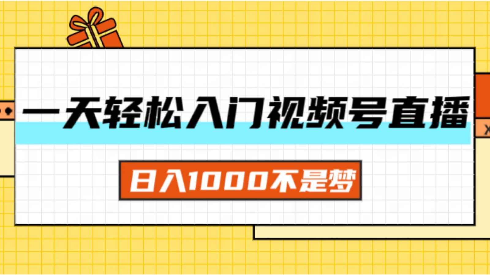 （11906期）一天入门视频号直播带货，日入1000不是梦-咩咩网络