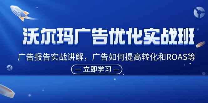 （11847期）沃尔玛广告优化实战班，广告报告实战讲解，广告如何提高转化和ROAS等-咩咩网络