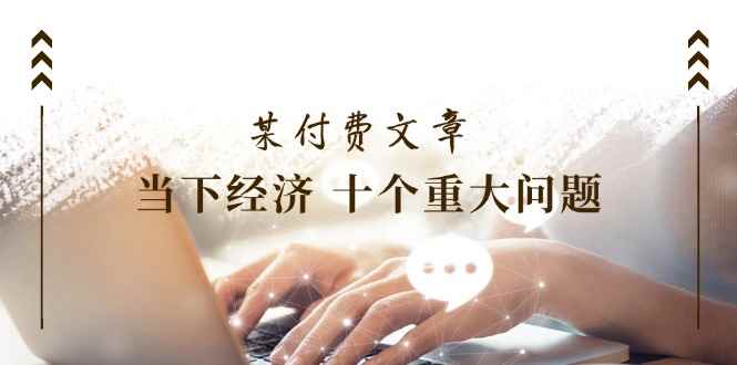 （11707期）某付费文章《当下经济 十个重大问题》覆盖了大家关心的全部经济类话题-咩咩网络