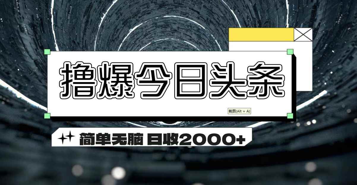 （11665期）撸爆今日头条 简单无脑操作 日收2000+-咩咩网络