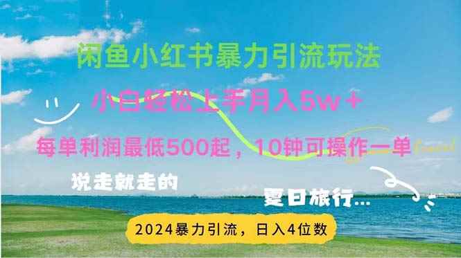 （11650期）2024暑假赚钱项目小红书咸鱼暴力引流，简单无脑操作，每单利润500+，…-咩咩网络