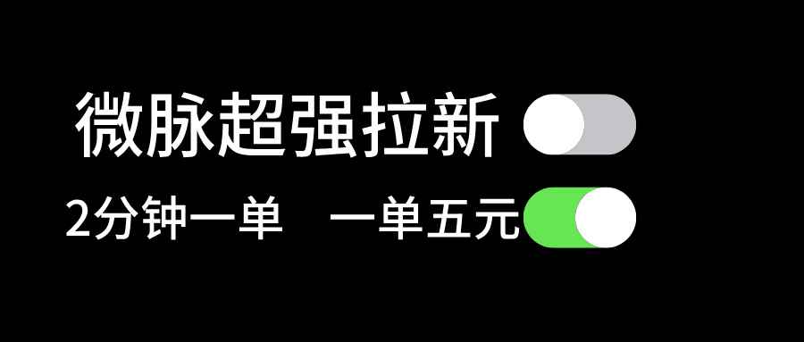（11580期）微脉超强拉新， 两分钟1单， 一单利润5块，适合小白-咩咩网络