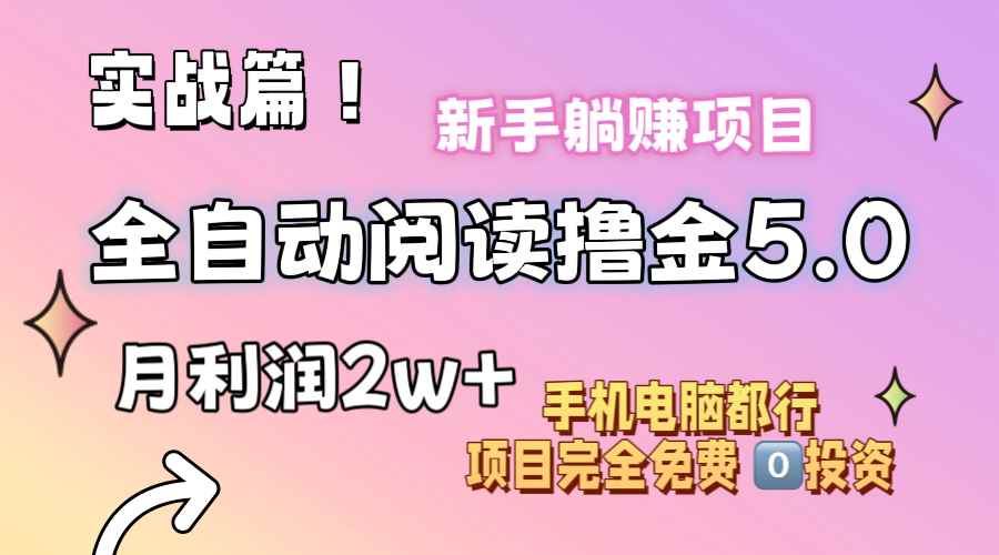 （11578期）小说全自动阅读撸金5.0 操作简单 可批量操作 零门槛！小白无脑上手月入2w+-咩咩网络