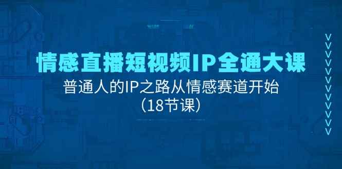 （11497期）情感直播短视频IP全通大课，普通人的IP之路从情感赛道开始（18节课）-咩咩网络
