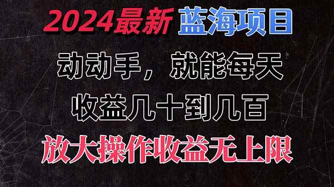 （11470期）有手就行的2024全新蓝海项目，每天1小时收益几十到几百，可放大操作收…-咩咩网络