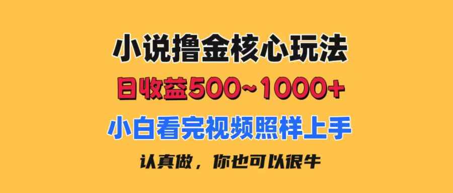 （11461期）小说撸金核心玩法，日收益500-1000+，小白看完照样上手，0成本有手就行-咩咩网络