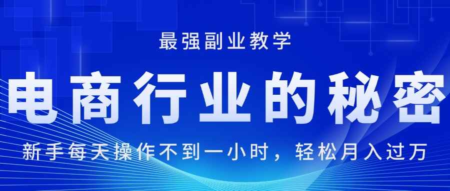 （11427期）电商行业的秘密，新手每天操作不到一小时，月入过万轻轻松松，最强副业…-咩咩网络