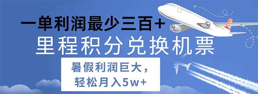 （11385期）2024暑假利润空间巨大的里程积分兑换机票项目，每一单利润最少500-咩咩网络