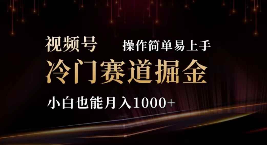 （11378期）2024视频号冷门赛道掘金，操作简单轻松上手，小白也能月入1000+-咩咩网络