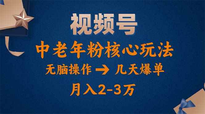 （11288期）视频号火爆玩法，高端中老年粉核心打法，无脑操作，一天十分钟，月入两万-咩咩网络