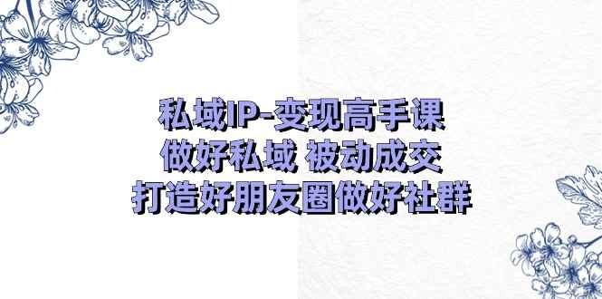 （11209期）私域IP-变现高手课：做好私域 被动成交，打造好朋友圈做好社群（18节）-咩咩网络