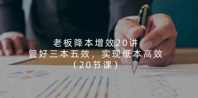 （11238期）老板 降本增效20讲，管好 三本五效，实现低本高效（20节课）-咩咩网络