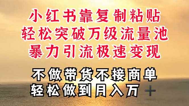 （11139期）深层揭秘小红书，靠复制粘贴，一周突破万级流量池，无脑搬运，暴力引流…-咩咩网络