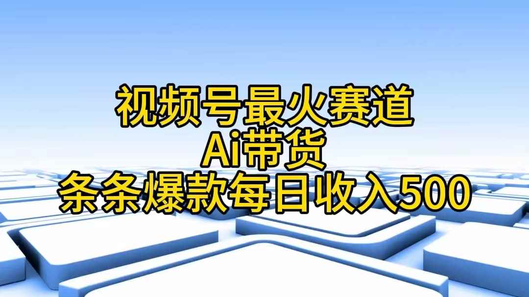 （11038期）视频号最火赛道——Ai带货条条爆款每日收入500-咩咩网络