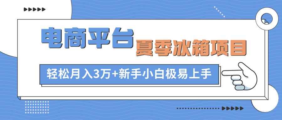 （10934期）电商平台夏季冰箱项目，轻松月入3万+，新手小白极易上手-咩咩网络
