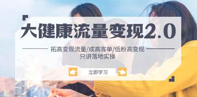 （10871期）大健康 流量 变现2.0：拓高变现 流量/成高客单/低粉高变现/只讲落地实战-咩咩网络