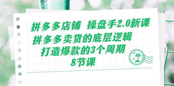 （10859期）拼多多店铺 操盘手2.0新课，拼多多卖货的底层逻辑，打造爆款的3个周期-8节-咩咩网络