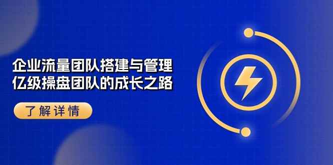 （10837期）企业 流量团队-搭建与管理，亿级 操盘团队的成长之路（28节课）-咩咩网络
