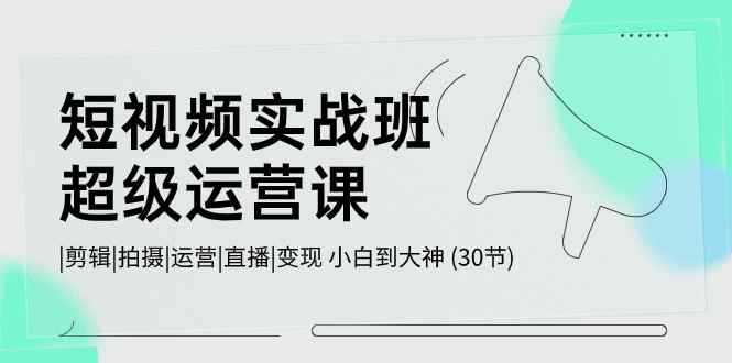 （10836期）短视频实战班-超级运营课，|剪辑|拍摄|运营|直播|变现 小白到大神 (30节)-咩咩网络