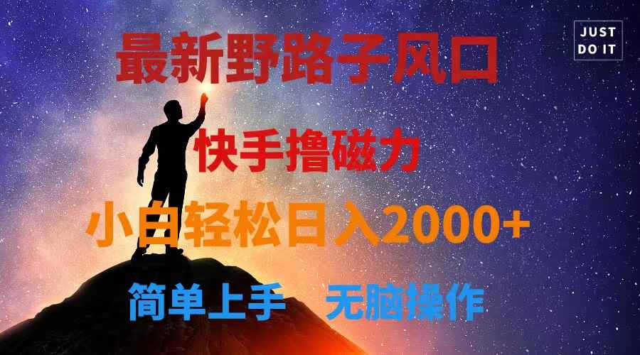 （10754期）最新风口！快手撸磁力，野路子，小白无脑操作日入2000+-咩咩网络