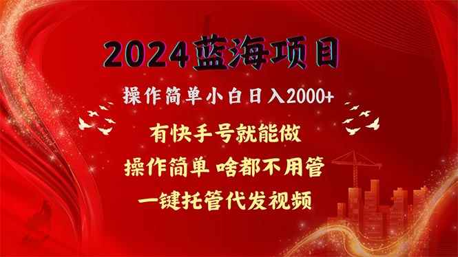 （10693期）2024蓝海项目，网盘拉新，操作简单小白日入2000+，一键托管代发视频，…-咩咩网络