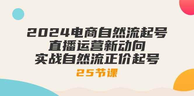（10609期）2024电商自然流起号，直播运营新动向 实战自然流正价起号-25节课-咩咩网络