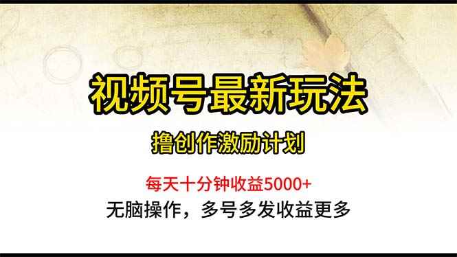 （10591期）视频号最新玩法，每日一小时月入5000+-咩咩网络