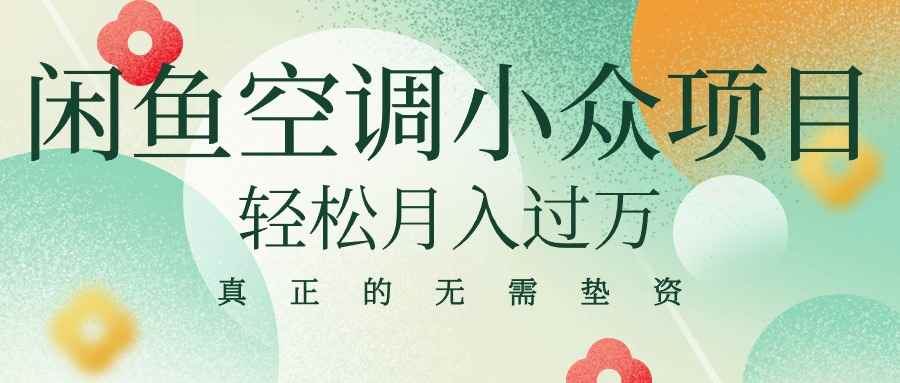 （10525期）闲鱼卖空调小众项目 轻松月入过万 真正的无需垫资金-咩咩网络