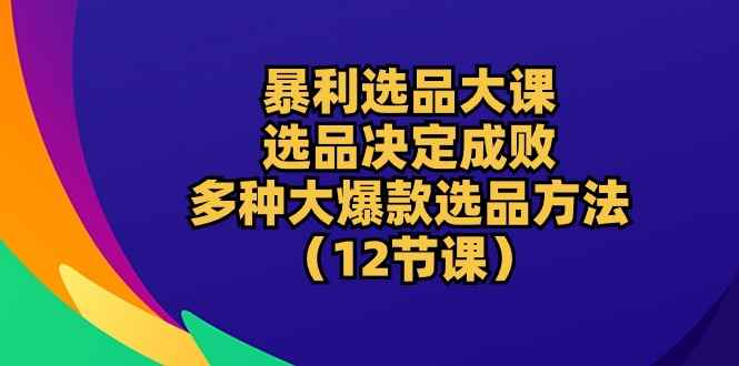 （10521期）暴利 选品大课：选品决定成败，教你多种大爆款选品方法（12节课）-咩咩网络