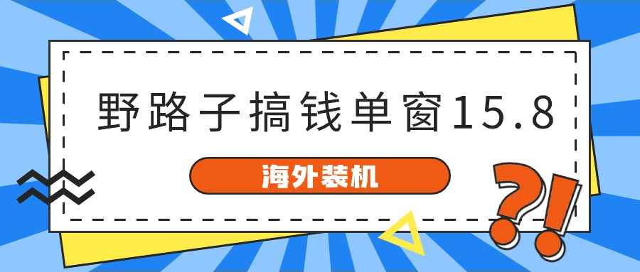 （10385期）海外装机，野路子搞钱，单窗口15.8，已变现10000+-咩咩网络