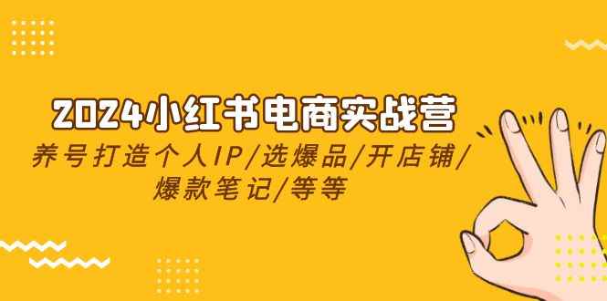 （10375期）2024小红书电商实战营，养号打造IP/选爆品/开店铺/爆款笔记/等等（24节）-咩咩网络