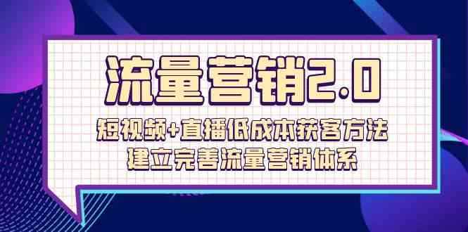 （10114期）流量-营销2.0：短视频+直播低成本获客方法，建立完善流量营销体系（72节）-咩咩网络