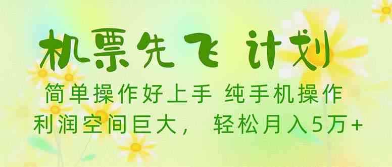 （10099期）机票 先飞计划！用里程积分 兑换机票售卖赚差价 纯手机操作 小白月入5万+-咩咩网络