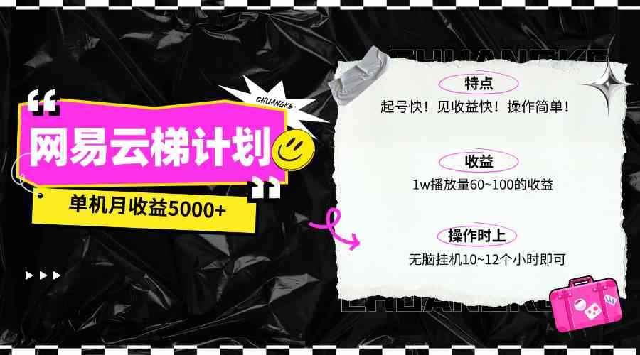 （10063期）最新网易云梯计划网页版，单机月收益5000+！可放大操作-咩咩网络