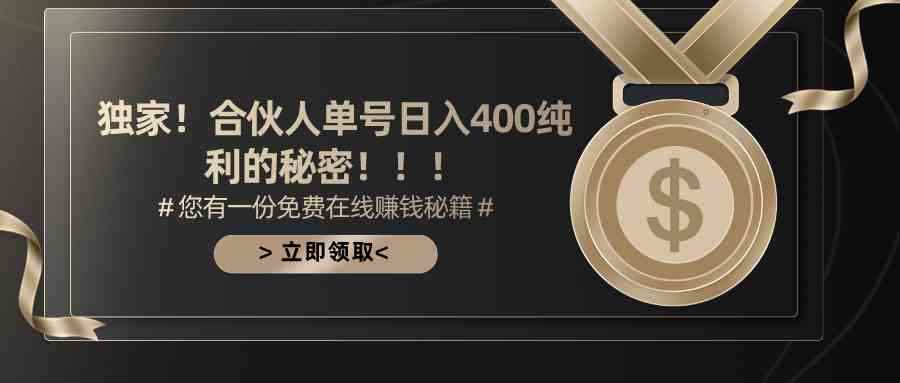（10028期）合伙人广告撸金最新玩法，每天单号400纯利-咩咩网络