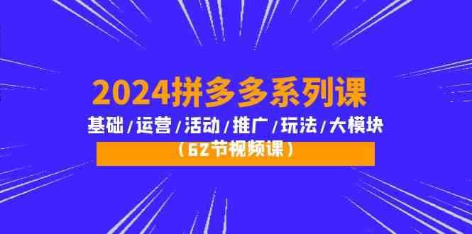 （10019期）2024拼多多系列课：基础/运营/活动/推广/玩法/大模块（62节视频课）-咩咩网络