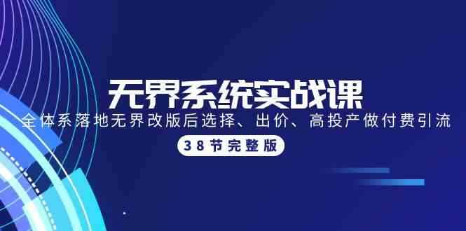 （9992期）无界系统实战课：全体系落地无界改版后选择、出价、高投产做付费引流-38节-咩咩网络