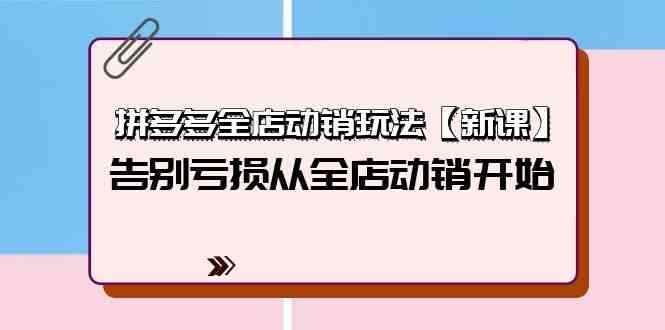 （9974期）拼多多全店动销玩法【新课】，告别亏损从全店动销开始（4节视频课）-咩咩网络